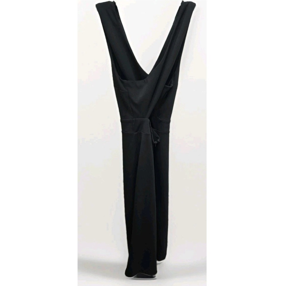 Rachel Rachel Roy Womens Black V-Neck Cross Back Wide Leg Jumpsuit Size L